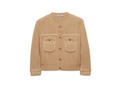 PRADA Women's Cotton Cardigan "Light Beige"