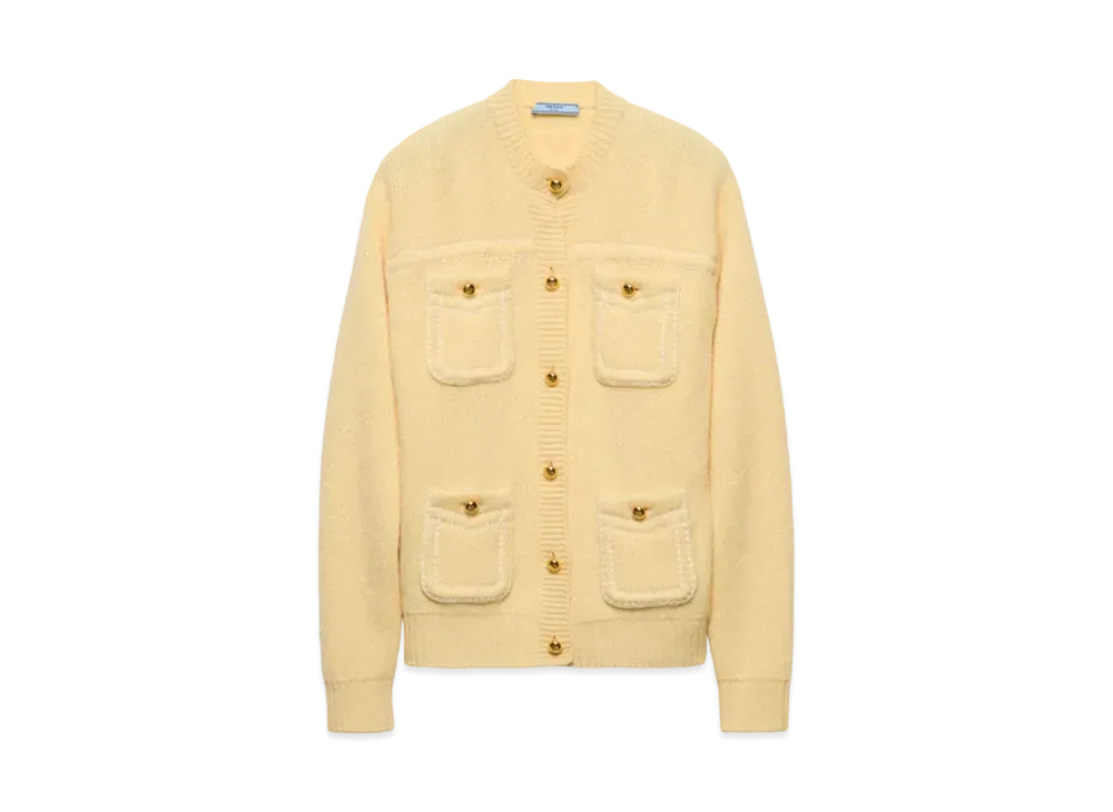 PRADA Women's Cashmere Cardigan Cream "White"