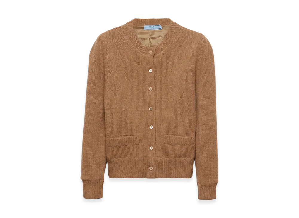 PRADA Women's Wool Cardigan "Camel Brown"