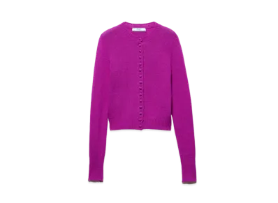 PRADA Women's Cashmere Cardigan "Dark Pink"
