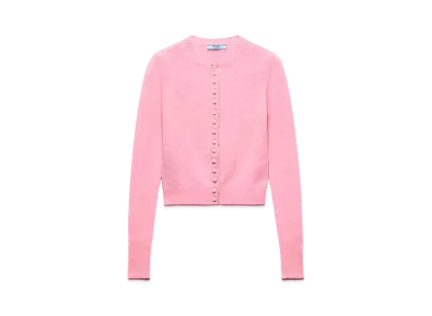 PRADA Women's Cashmere Cardigan "Primula Pink"