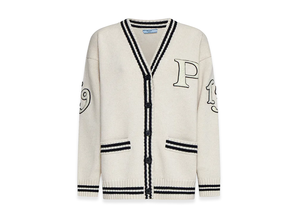 PRADA Women's Cardigan Patches "White"