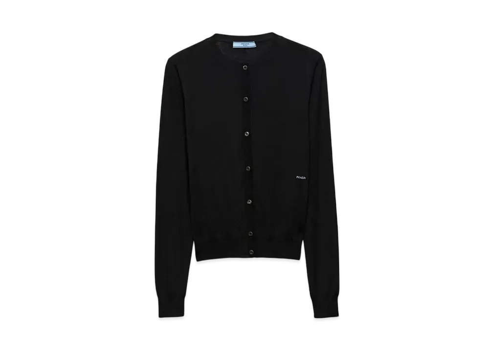 PRADA Women's Superfine Wool Cardigan "Black"