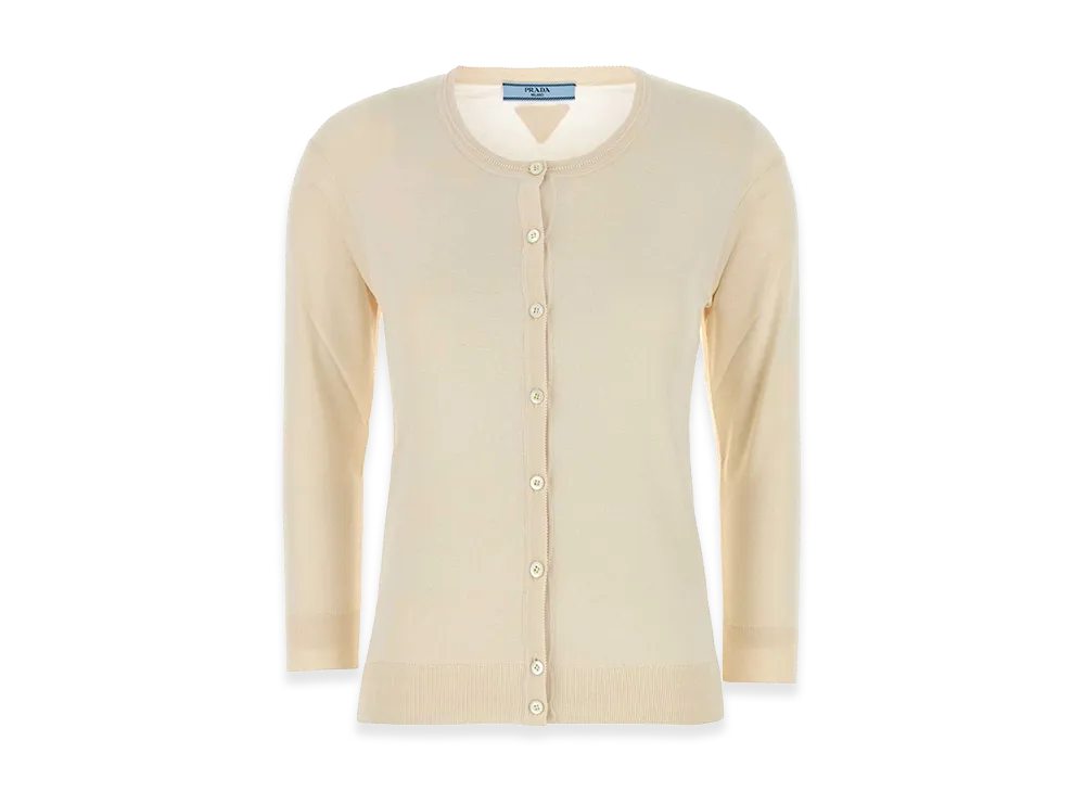 PRADA Women's Silk Blend Cardigan "Beige"