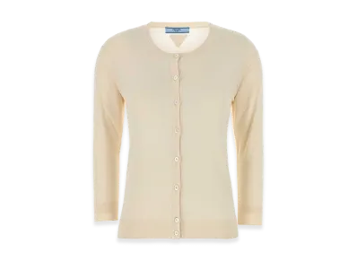 PRADA Women's Silk Blend Cardigan "Beige"