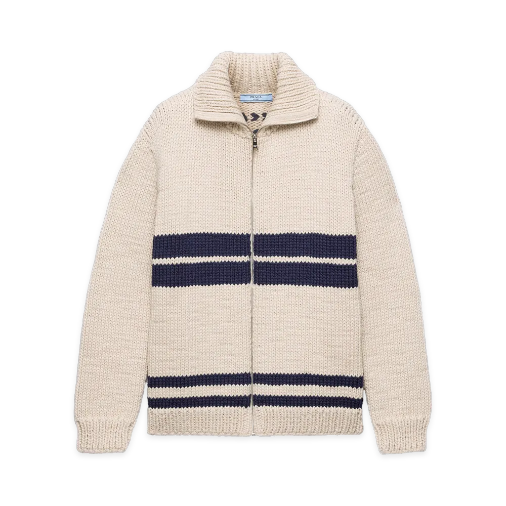PRADA Women's Sweater "Ivory/Blue"