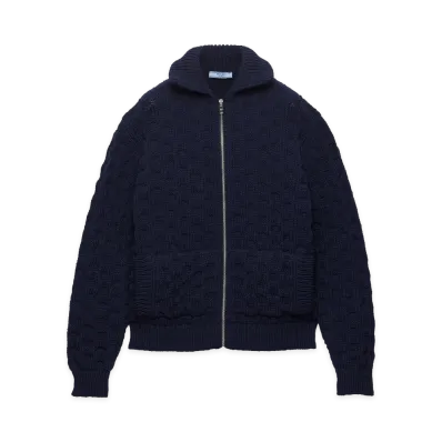 PRADA Women's Wool Cardigan "Navy Blue"