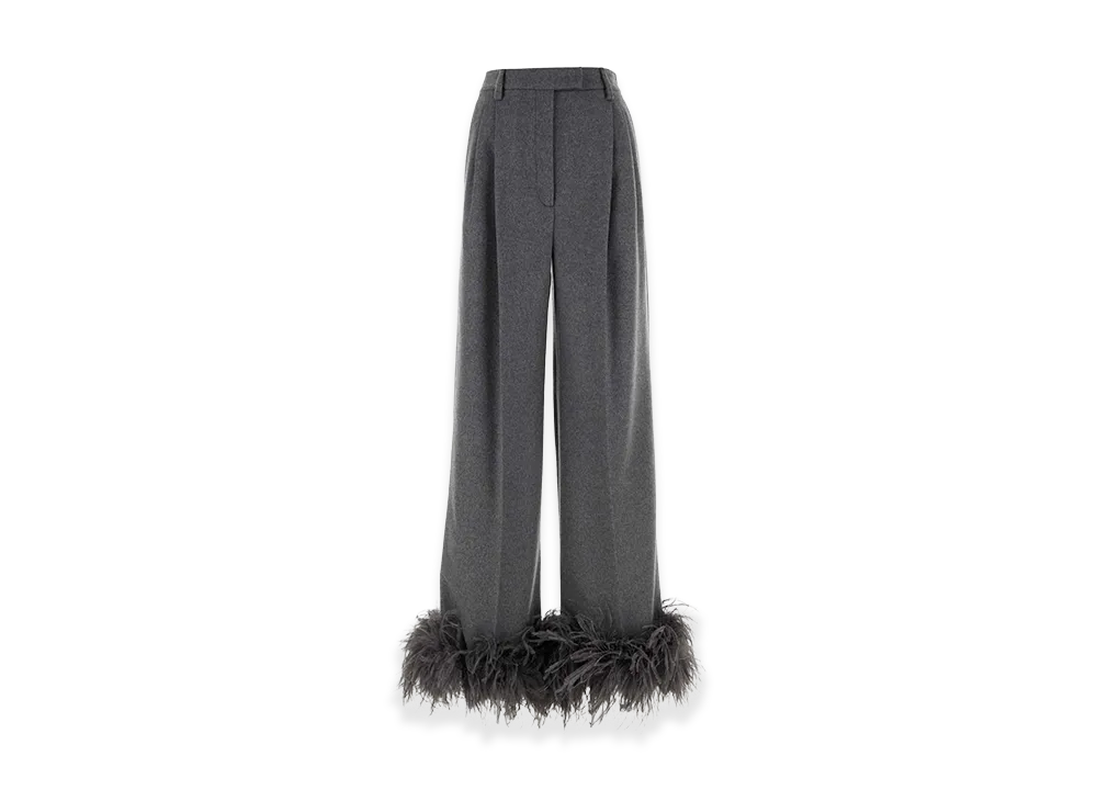 PRADA Women's Cashmere Wide-Leg Pant "Grey"