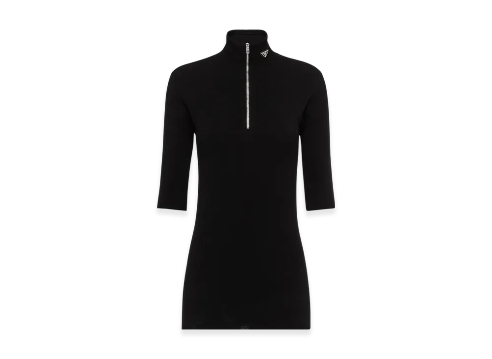 PRADA Women's Wool and Viscose Turtleneck Sweater "Black"