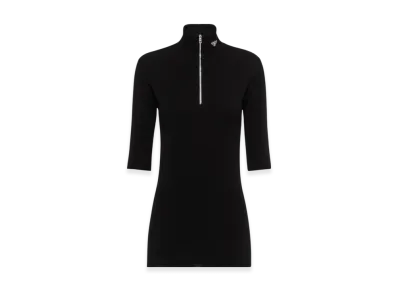 PRADA Women's Wool and Viscose Turtleneck Sweater "Black"