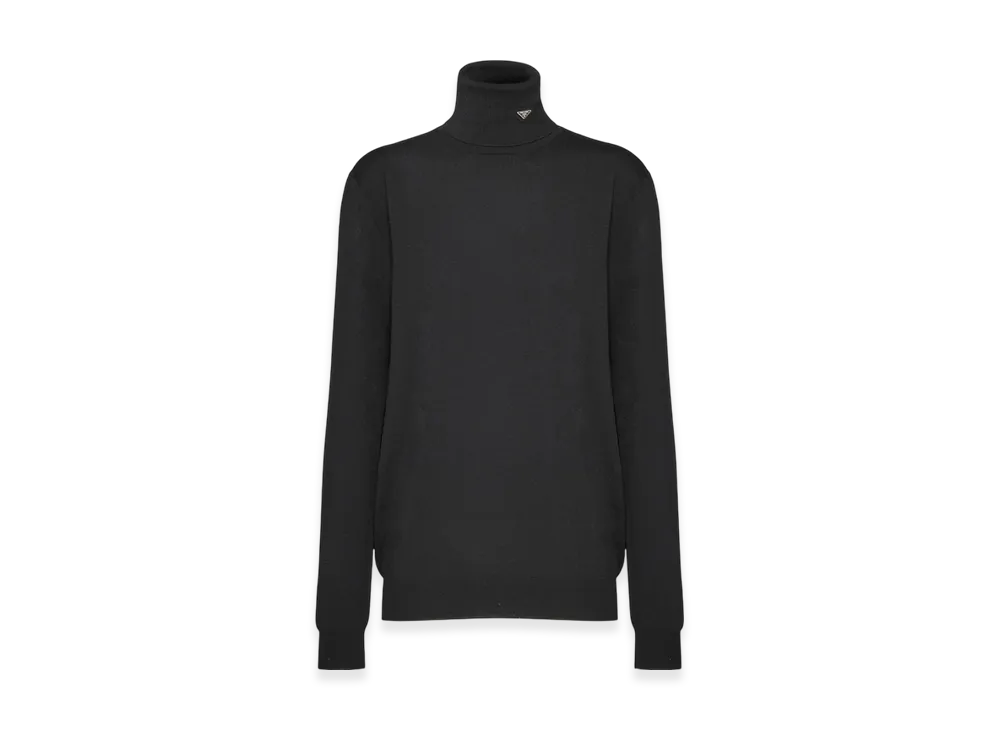 PRADA Women's Superfine Wool Turtleneck Sweater "Black"