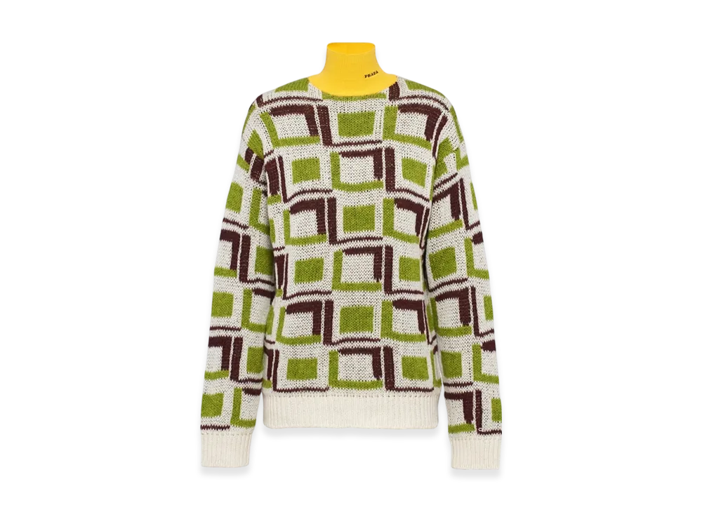 PRADA Women's Cashmere and Wool Turtleneck Sweater "Ivy Green"