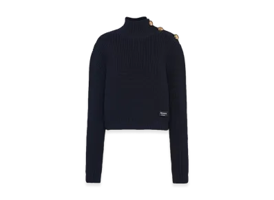 PRADA Women's Wool Turtleneck Sweater "Navy"