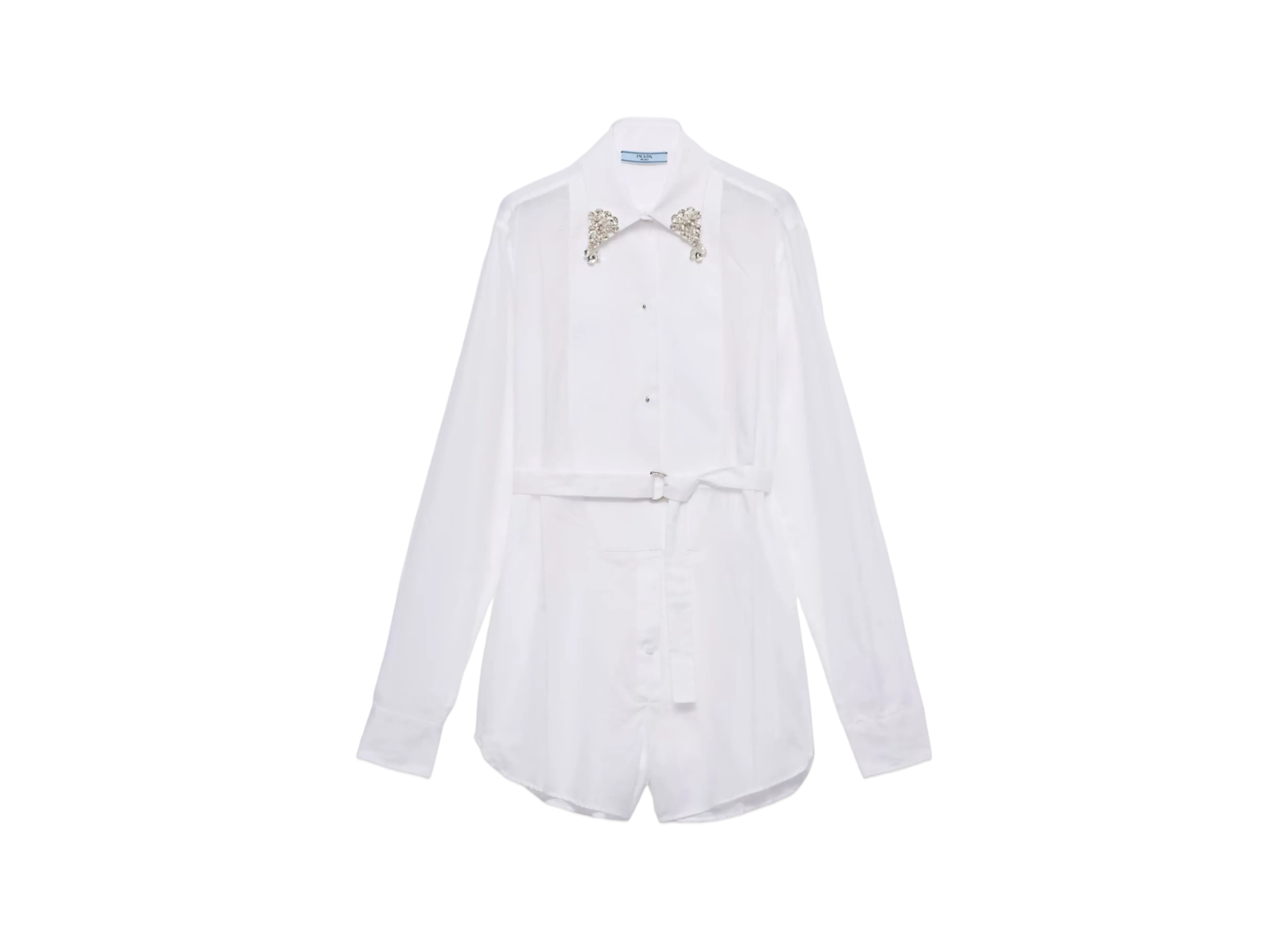 PRADA Women's Short Batiste Jumpsuit "White"