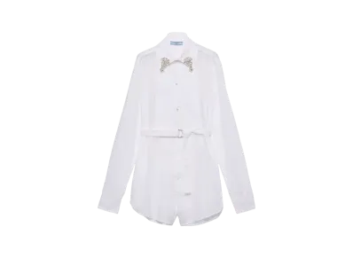 PRADA Women's Short Batiste Jumpsuit "White"