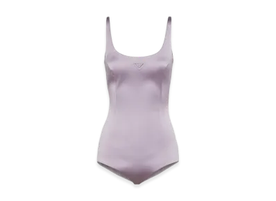 PRADA Women's Stretch Satin Bodysuit "Wisteria"