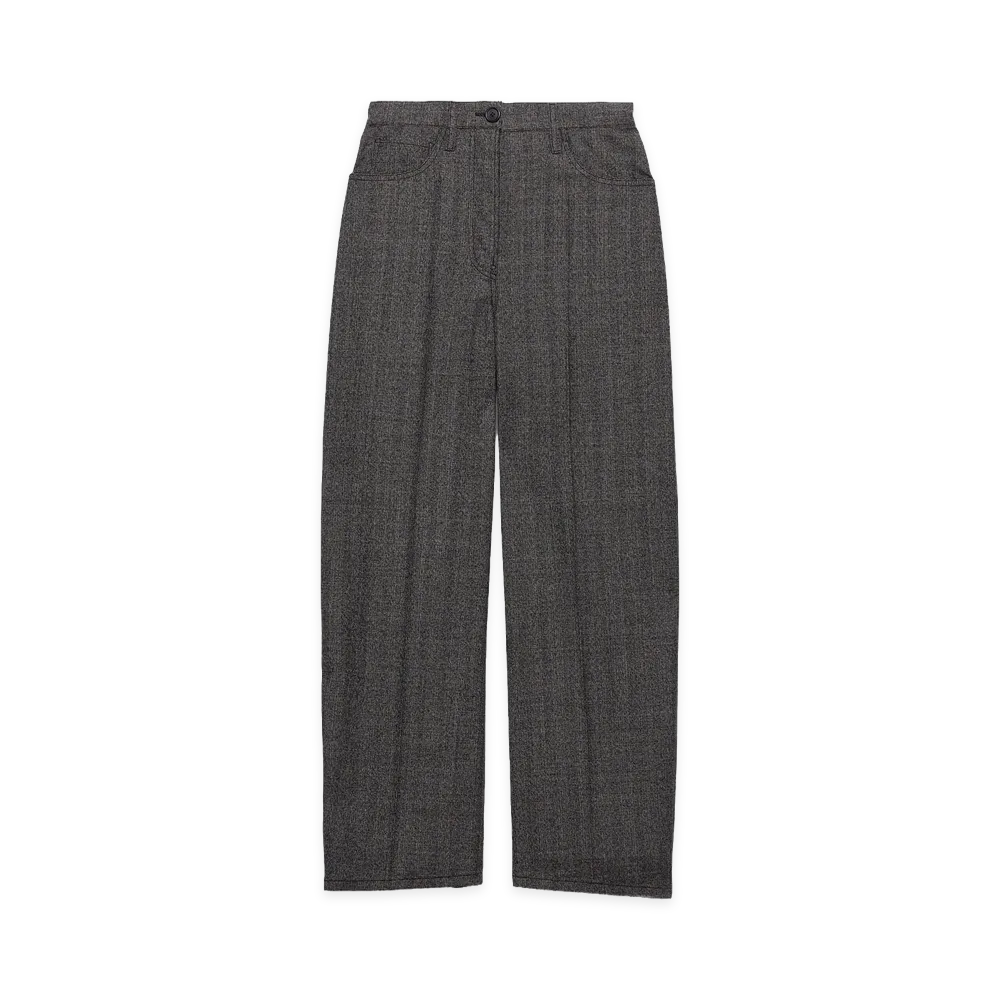 PRADA Women's Pantaloni In Lana Mouline "Black"