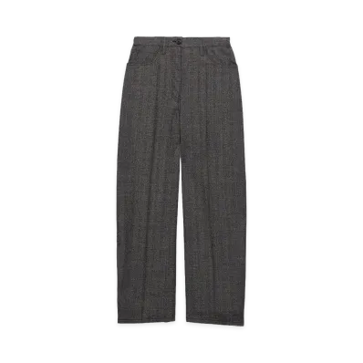 PRADA Women's Pantaloni In Lana Mouline "Black"