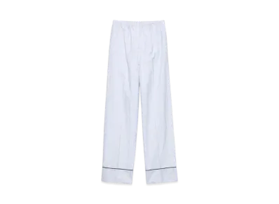 PRADA Women's Striped Chambray Trousers "Light Blue"