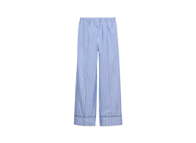 PRADA Women's Striped Chambray Trousers "Blue"
