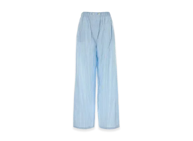 PRADA Women's Embroidered Silk Pyjama Pant "Light Blue"