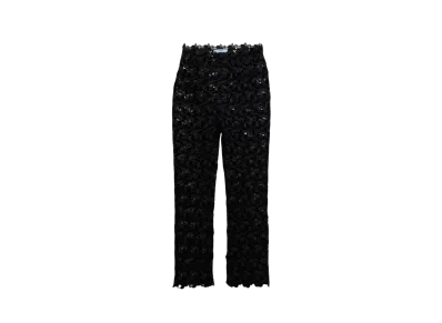 PRADA Women's Guipure Lace Trousers "Black"