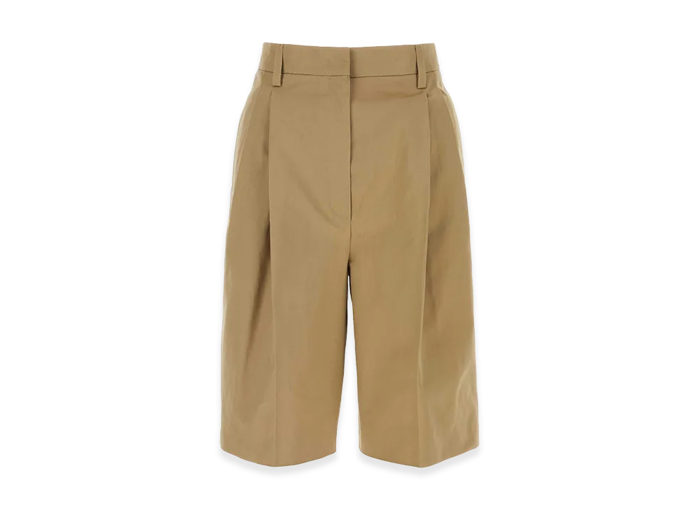 PRADA Women's Cotton Bermuda Shorts "Beige"