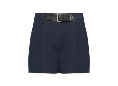 PRADA Women's Gabardine Shorts "Navy"