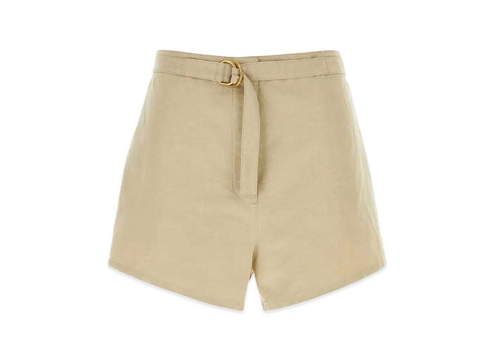 PRADA Women's Cotton Blend Shorts "Beige"