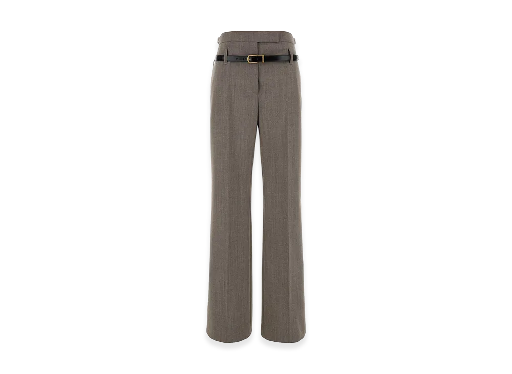 PRADA Women's Dove Wool Blend Pant "Green"