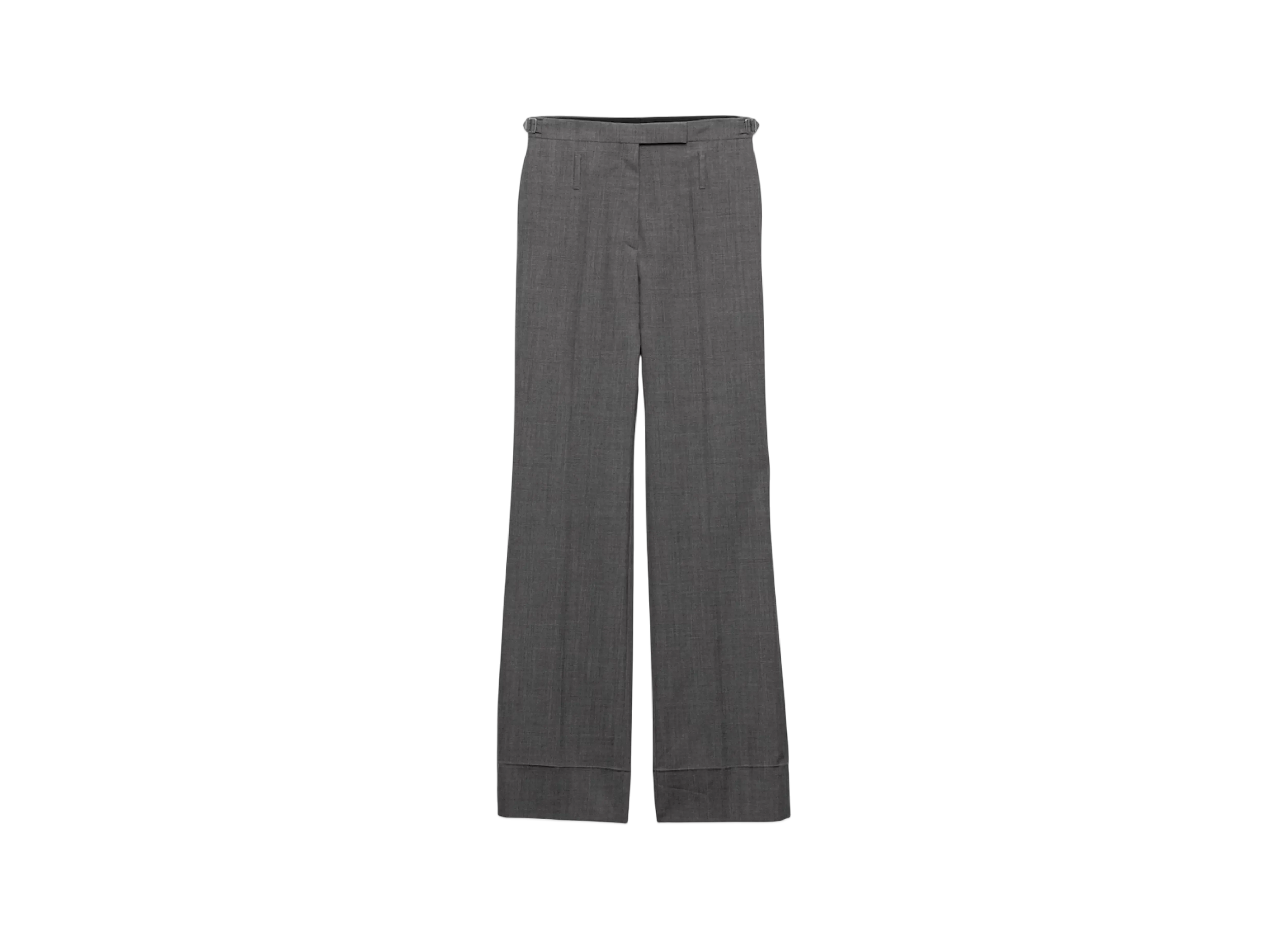 PRADA Women's Technical Wool Pants with Belt "Gray"