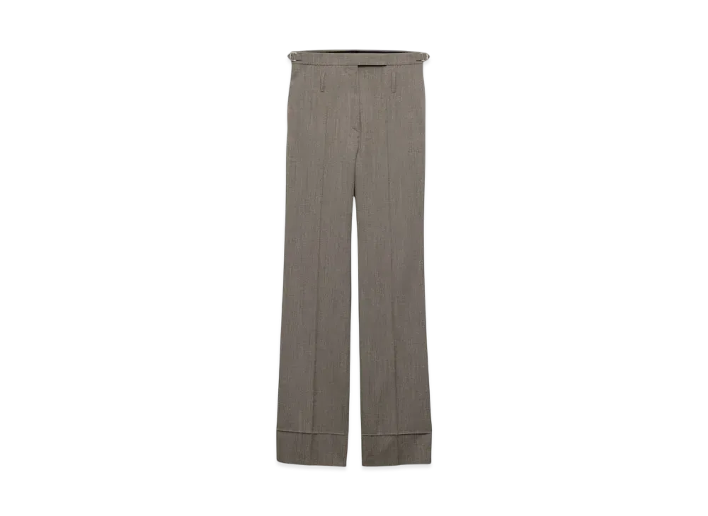 PRADA Women's Technical Wool Pants with Belt "Gray"