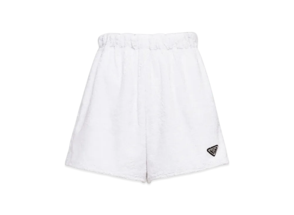 PRADA Women's Terry Cloth Shorts "White"