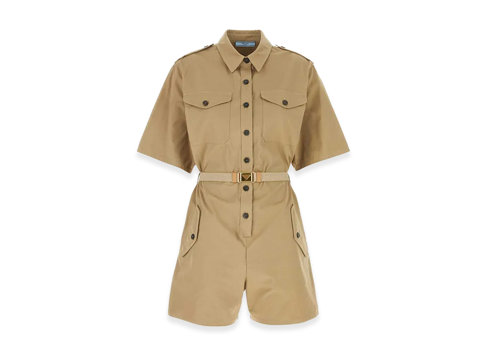 PRADA Women's Cotton Jumpsuit "Camel"
