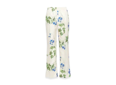 PRADA Women's Printed Twill Pants "Chalk White"