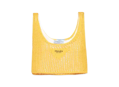 PRADA Women's Openwork Cotton Crop Top "Sunny Yellow"