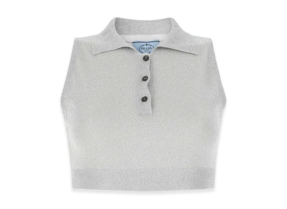 PRADA Women's Viscose Blend Top "Silver"