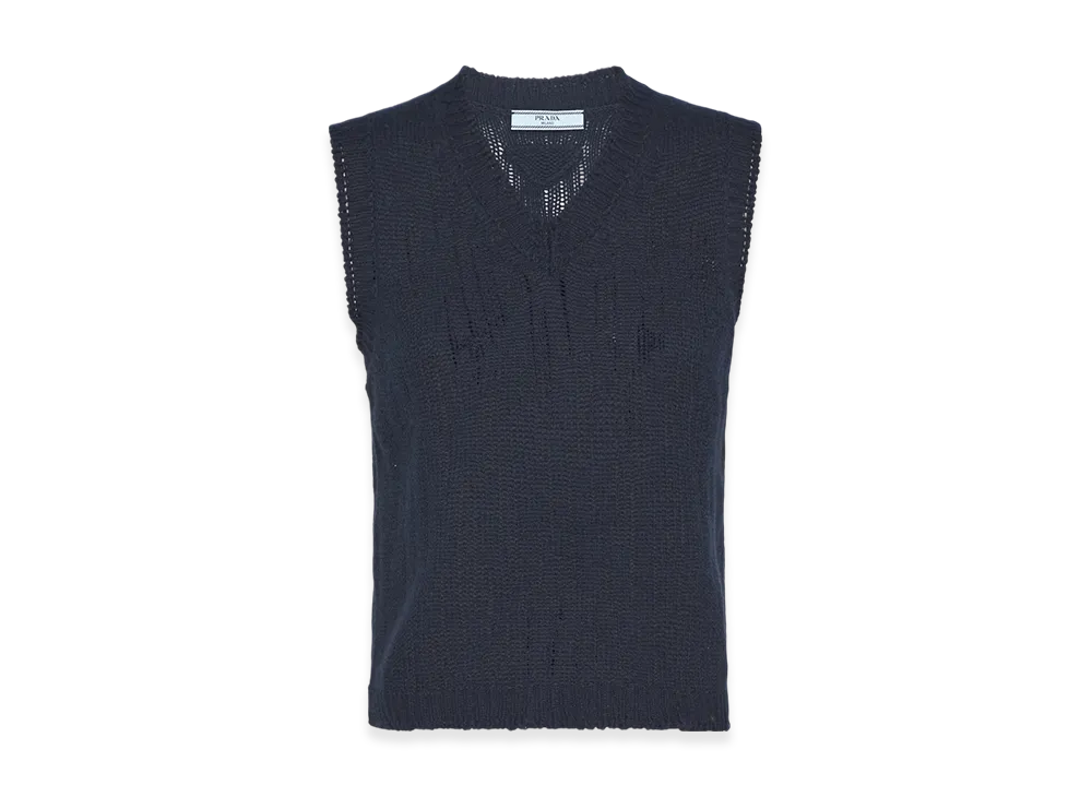PRADA Women's Cashmere Vest "Navy"