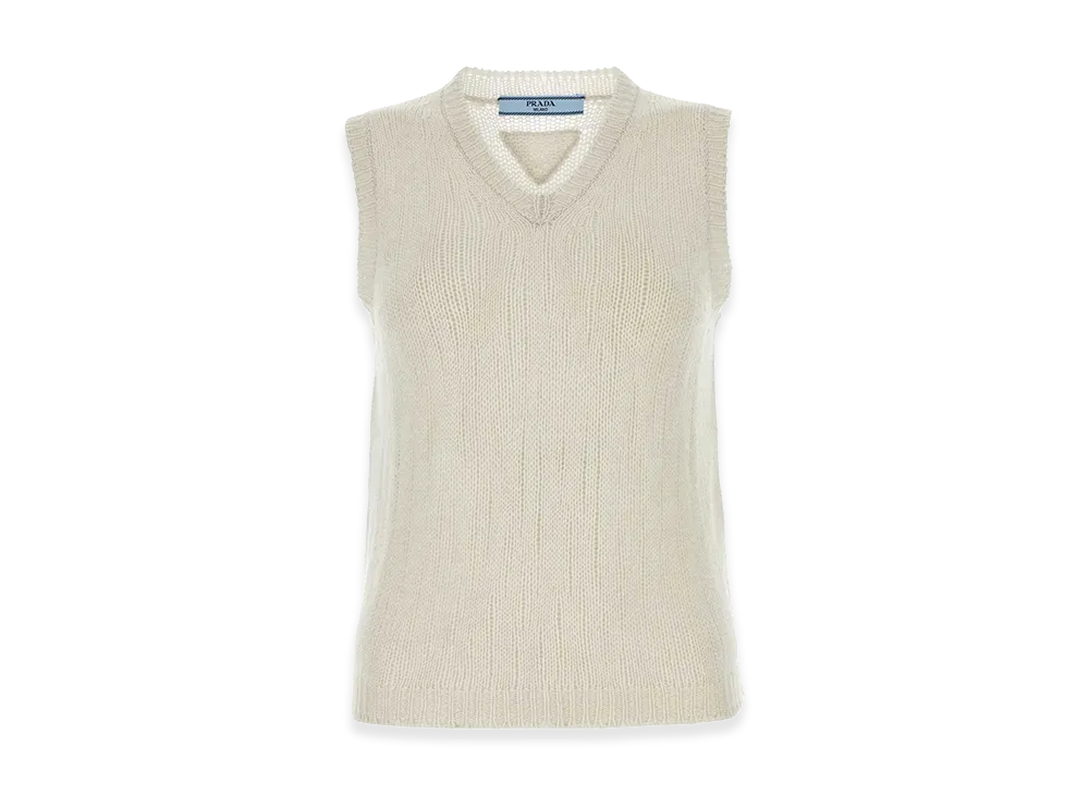 PRADA Women's Cashmere Vest "White"