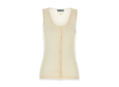 PRADA Women's Skin Cashmere Blend Vest "Beige"