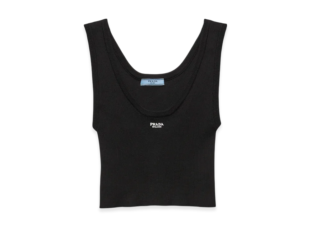 PRADA Women's Cotton Tank Top "Black"
