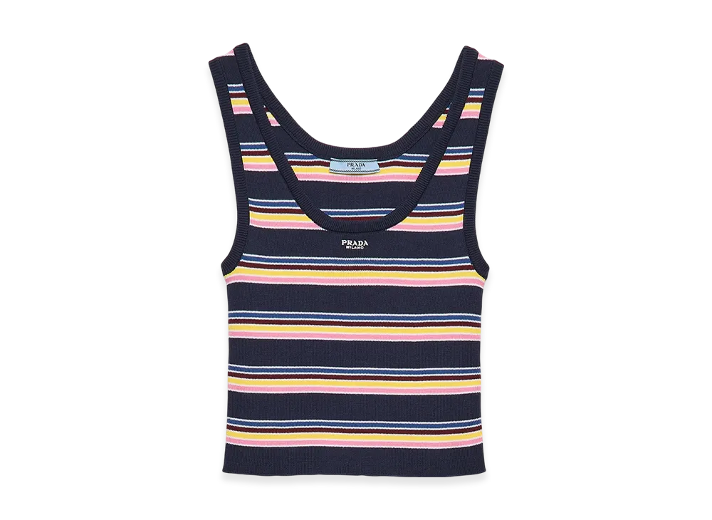 PRADA Women's Cotton Tank Top "Navy"