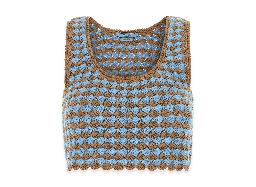 PRADA Women's Tow-Tone Crochet Crop Top "Multicoloured"