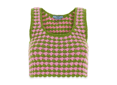 PRADA Women's Tow-Tone Crochet Crop Top "Multicoloured"