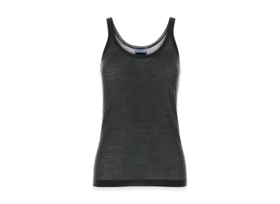 PRADA Women's Graphite Cashmere Blend Tank Top "Gray"