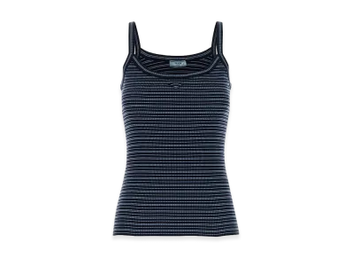PRADA Women's Embroidecotton Tank Top "Stripped"