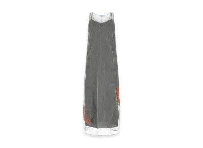 PRADA Women's Mesh Long Dress "Silver"