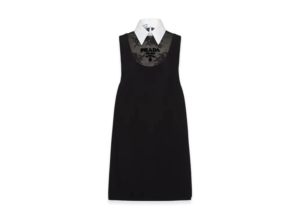 PRADA Women's Embroidered Cady Mini Dress "Black"