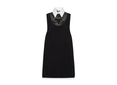PRADA Women's Embroidered Cady Mini Dress "Black"