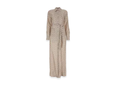 PRADA Women's Printed Silk Shirt Dress "Beige"